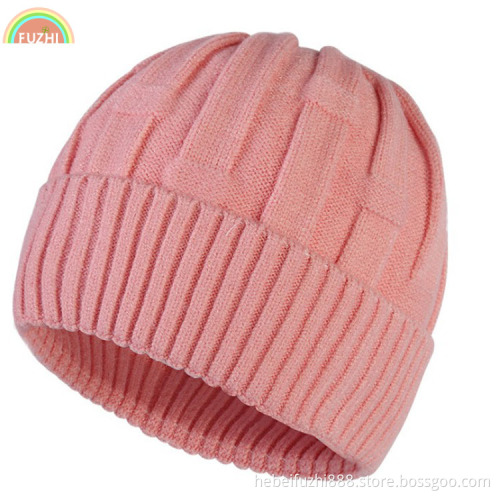Custom logo princess knitted corduroy winter hat